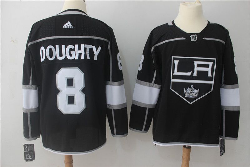 Men Los Angeles Kings 8 Doughty Black Adidas Hockey Stitched NHL Jerseys